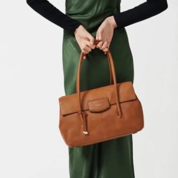 RADLEY LONDON Handbags - Radley London Burnham Beeches Brown Pebbled Leather Shoulder Bag